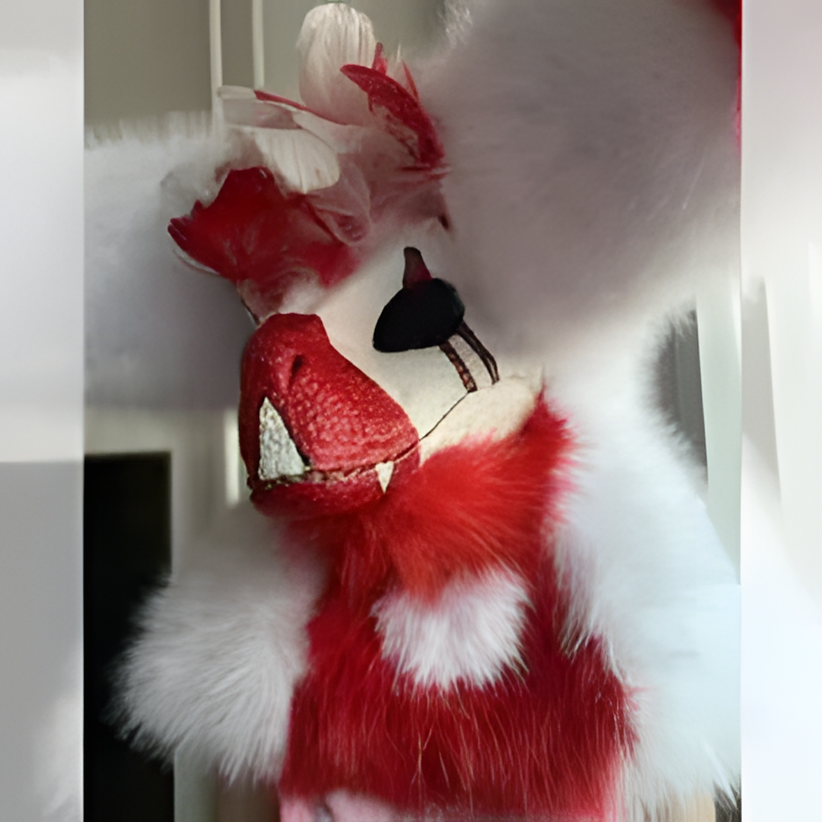 Handmade raptor fursuit mask