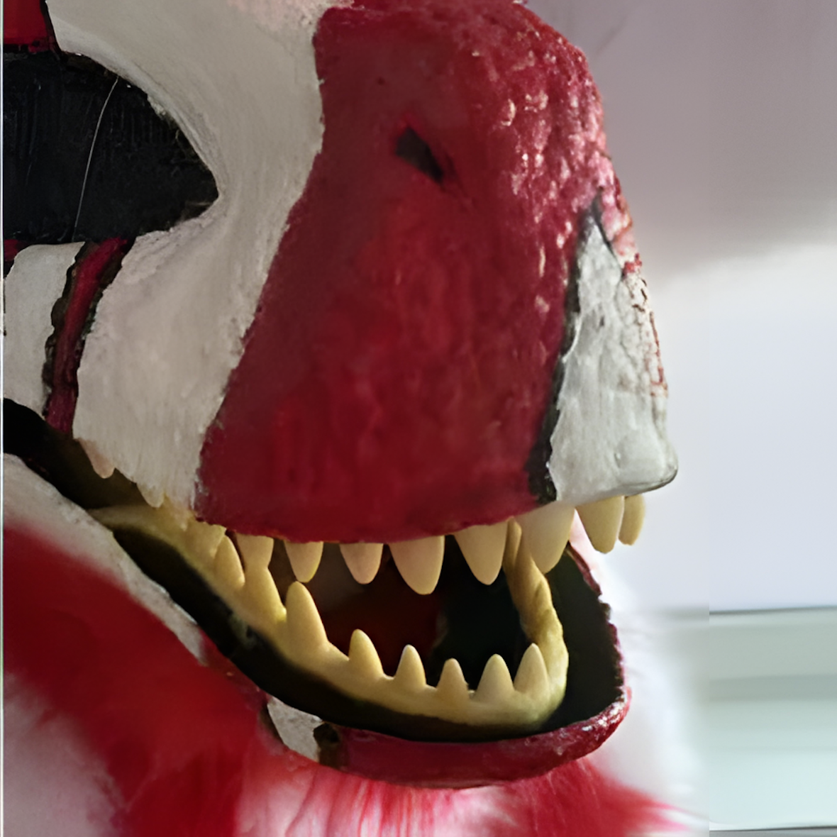 Handmade raptor fursuit mask