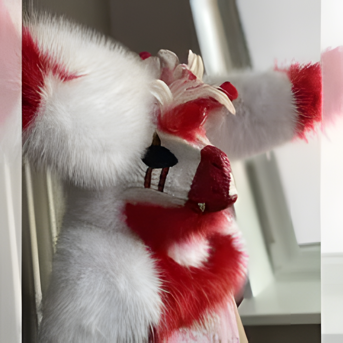 Handmade raptor fursuit mask