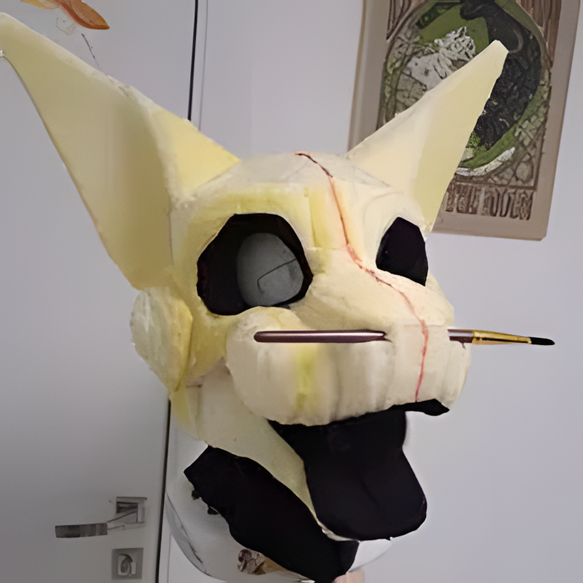 The base of the fursuit is foam