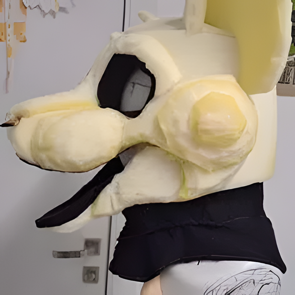 The base of the fursuit is foam
