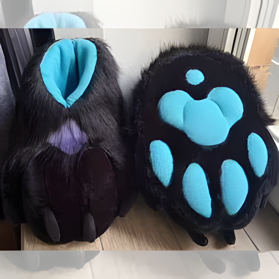 Furry fur shoes