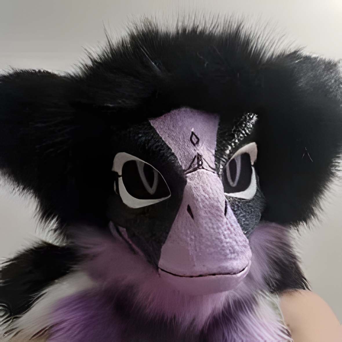 Furry raptor mask
