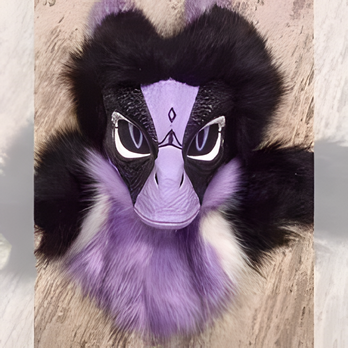 Furry raptor mask